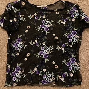 Floral Mesh Top